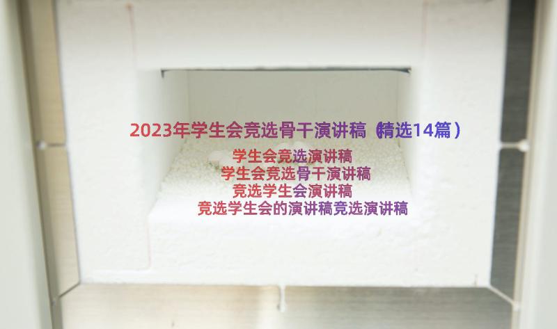 2023年学生会竞选骨干演讲稿（精选14篇）