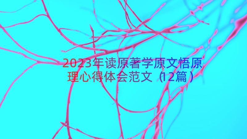 2023年读原著学原文悟原理心得体会范文（12篇）