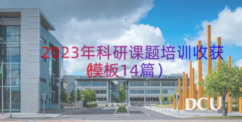 2023年科研课题培训收获（模板14篇）