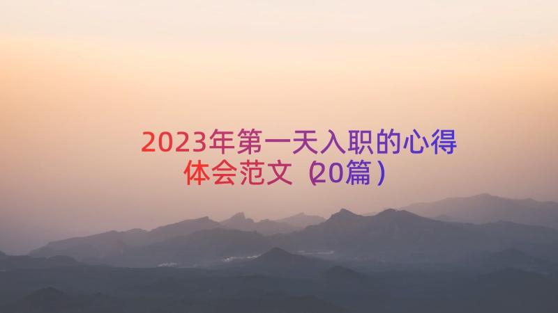 2023年第一天入职的心得体会范文（20篇）