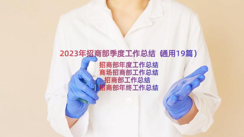 2023年招商部季度工作总结（通用19篇）