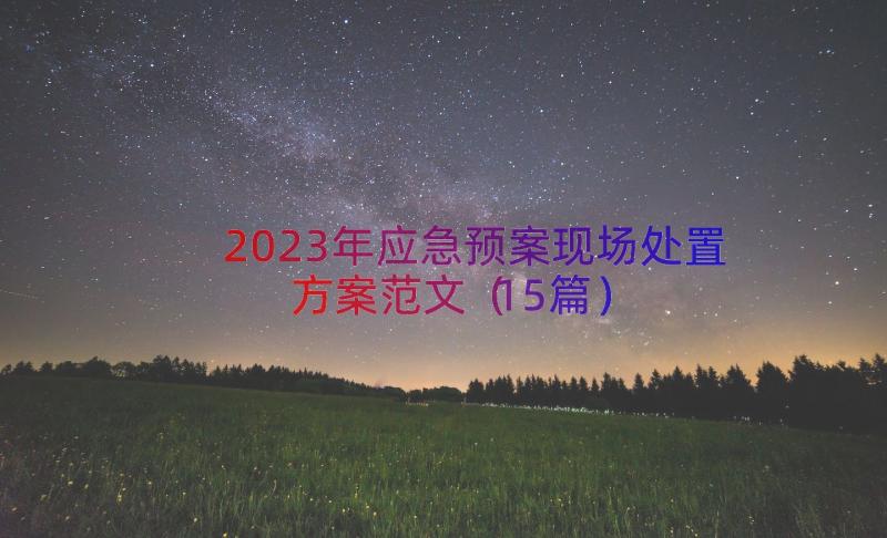 2023年应急预案现场处置方案范文（15篇）