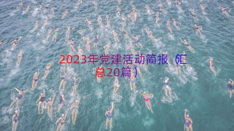 2023年党建活动简报（汇总20篇）