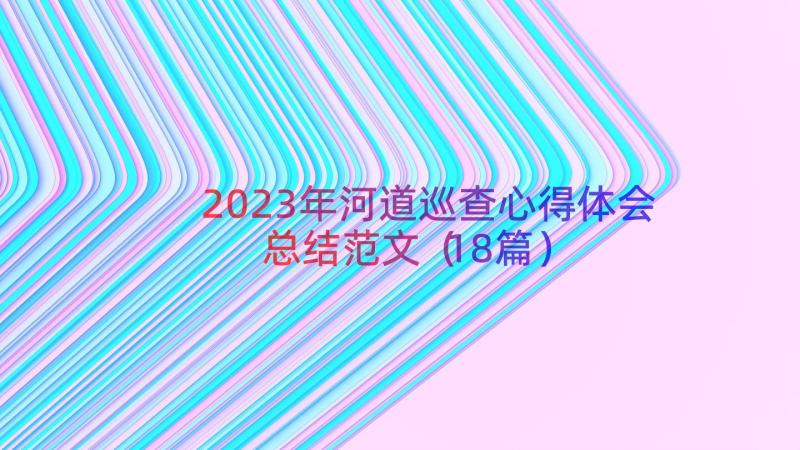 2023年河道巡查心得体会总结范文（18篇）