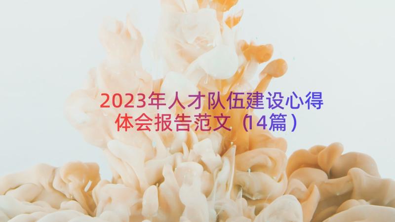 2023年人才队伍建设心得体会报告范文（14篇）