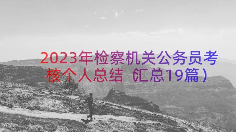 2023年检察机关公务员考核个人总结（汇总19篇）