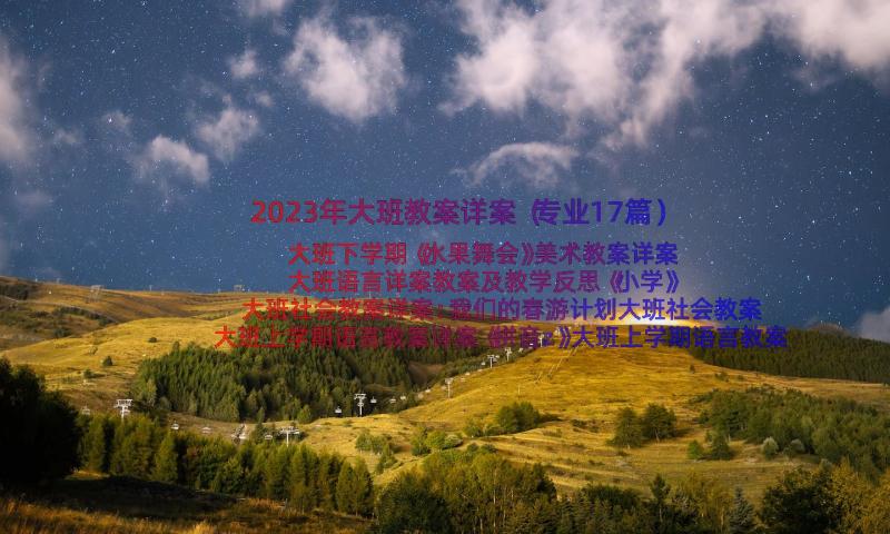 2023年大班教案详案（专业17篇）