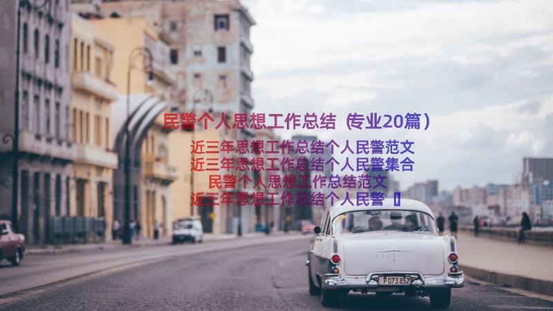 民警个人思想工作总结（专业20篇）