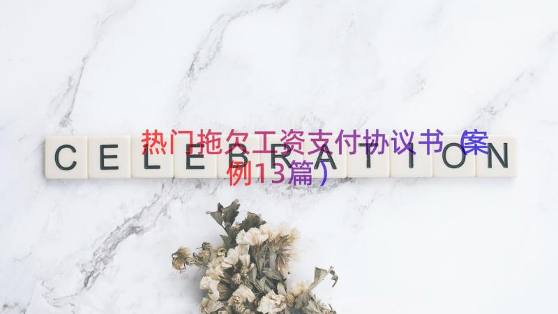 热门拖欠工资支付协议书（案例13篇）