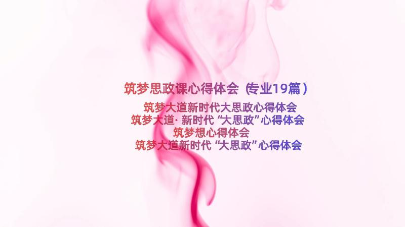 筑梦思政课心得体会（专业19篇）