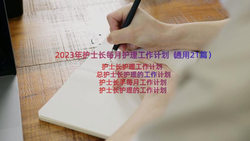 2023年护士长每月护理工作计划（通用21篇）