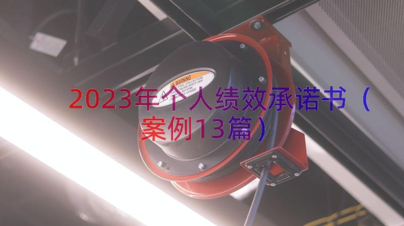 2023年个人绩效承诺书（案例13篇）