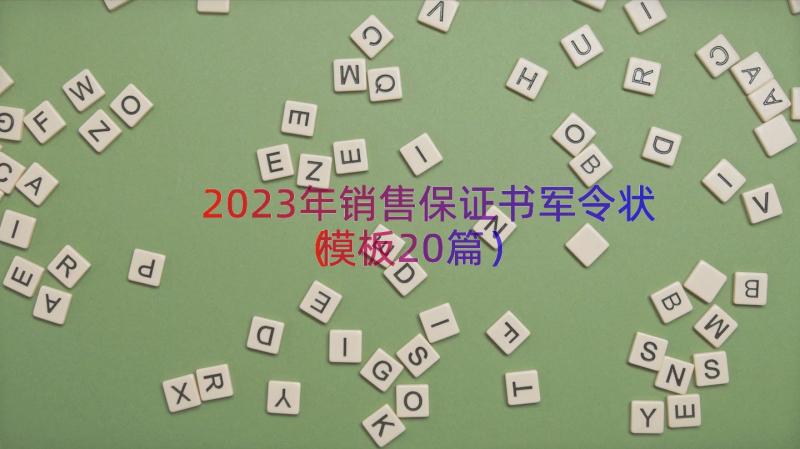 2023年销售保证书军令状（模板20篇）