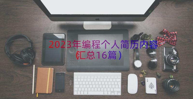 2023年编程个人简历内容（汇总16篇）