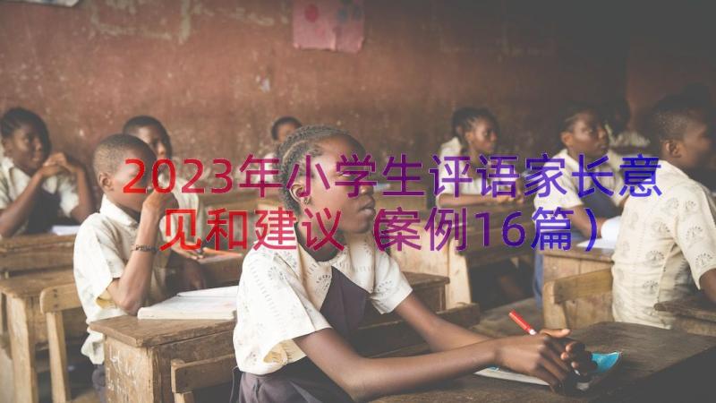 2023年小学生评语家长意见和建议（案例16篇）