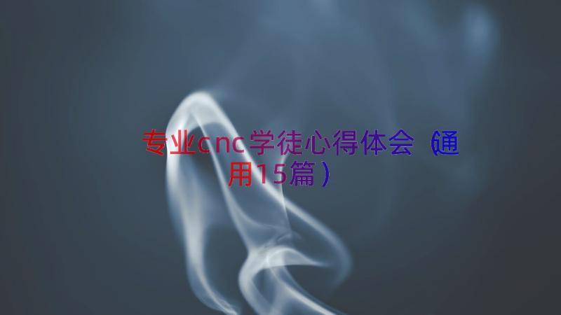 专业cnc学徒心得体会（通用15篇）