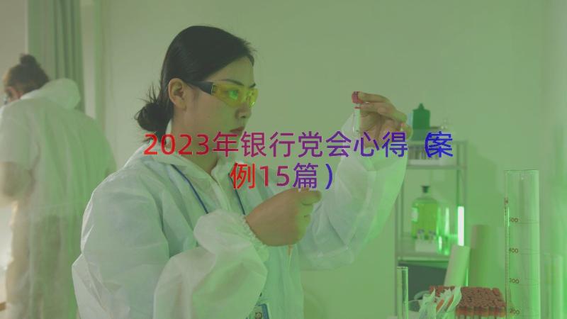 2023年银行党会心得（案例15篇）