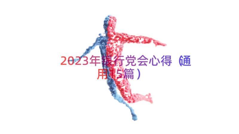 2023年银行党会心得（通用15篇）