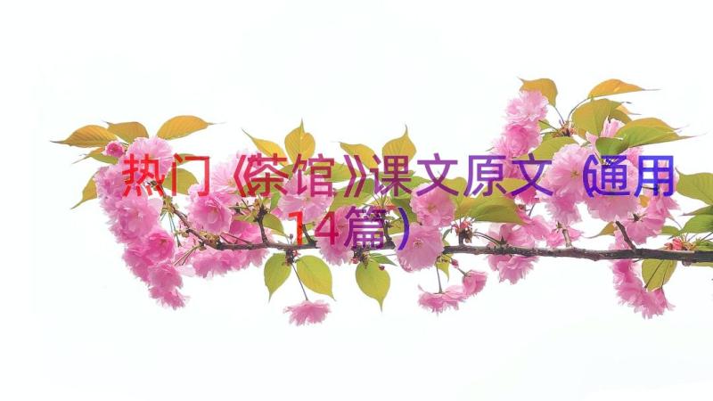 热门《茶馆》课文原文（通用14篇）