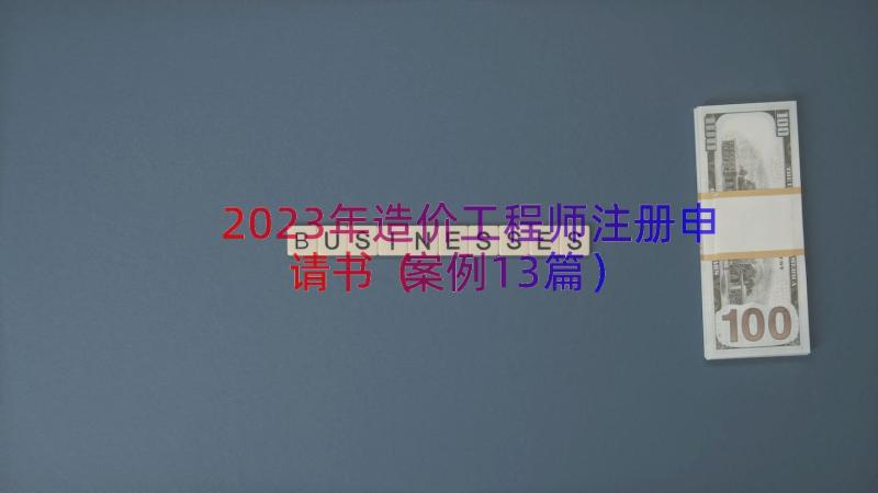 2023年造价工程师注册申请书（案例13篇）