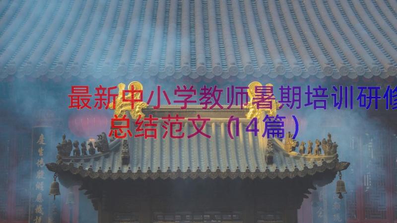 最新中小学教师暑期培训研修总结范文（14篇）