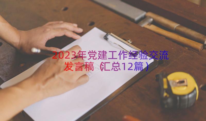 2023年党建工作经验交流发言稿（汇总12篇）