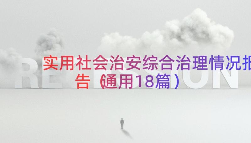 实用社会治安综合治理情况报告（通用18篇）