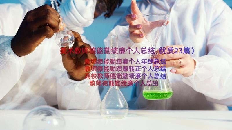 美术教师德能勤绩廉个人总结（优质23篇）