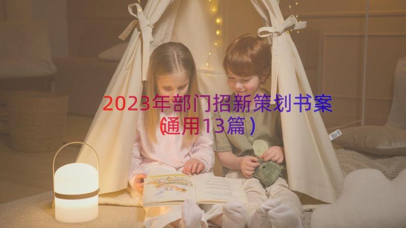 2023年部门招新策划书案（通用13篇）