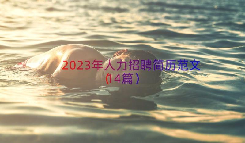 2023年人力招聘简历范文（14篇）