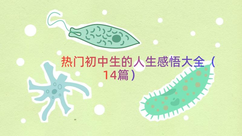 热门初中生的人生感悟大全（14篇）