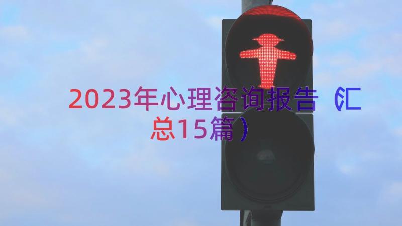 2023年心理咨询报告（汇总15篇）