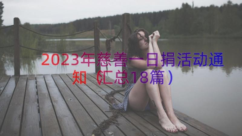 2023年慈善一日捐活动通知（汇总18篇）