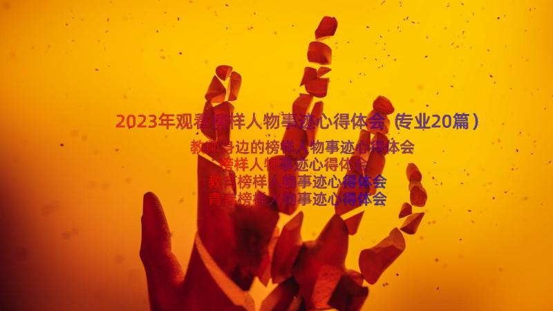 2023年观看榜样人物事迹心得体会（专业20篇）