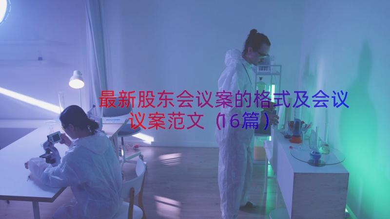 最新股东会议案的格式及会议议案范文（16篇）