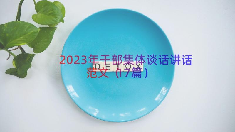 2023年干部集体谈话讲话范文（17篇）