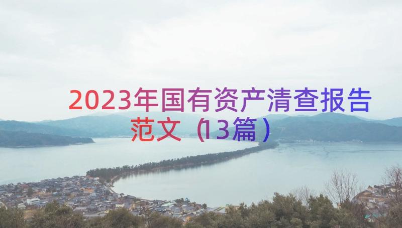 2023年国有资产清查报告范文（13篇）