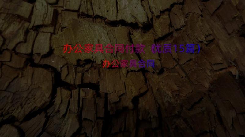 办公家具合同付款（优质15篇）