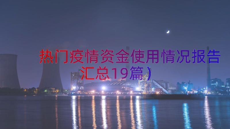 热门疫情资金使用情况报告（汇总19篇）