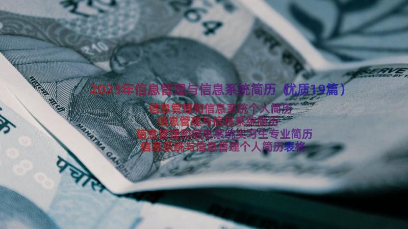 2023年信息管理与信息系统简历（优质19篇）