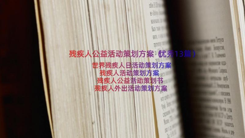 残疾人公益活动策划方案（优秀13篇）