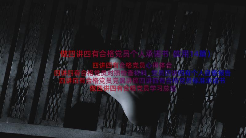 做四讲四有合格党员个人承诺书（实用14篇）