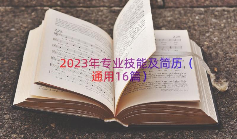 2023年专业技能及简历（通用16篇）