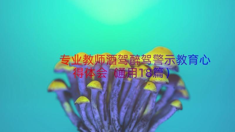 专业教师酒驾醉驾警示教育心得体会（通用18篇）