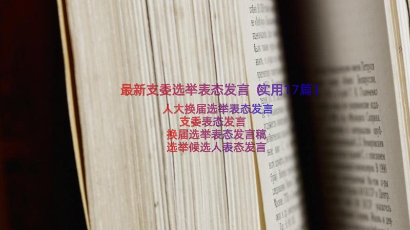 最新支委选举表态发言（实用17篇）