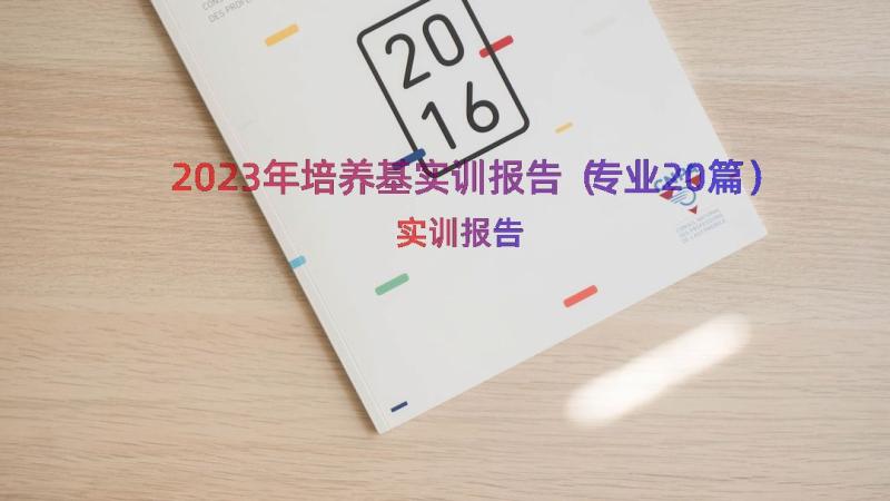 2023年培养基实训报告（专业20篇）