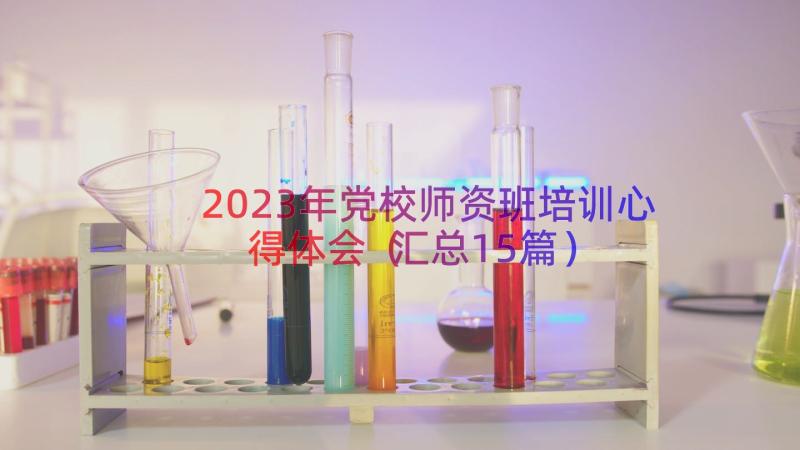 2023年党校师资班培训心得体会（汇总15篇）