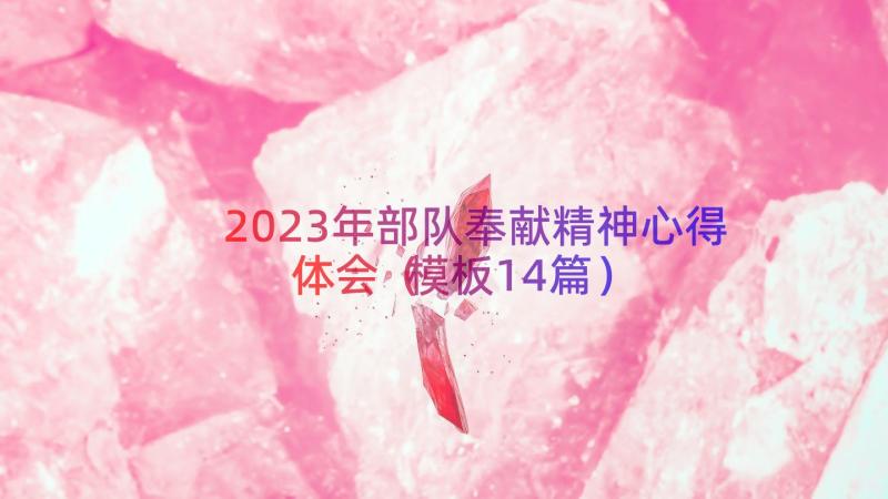 2023年部队奉献精神心得体会（模板14篇）