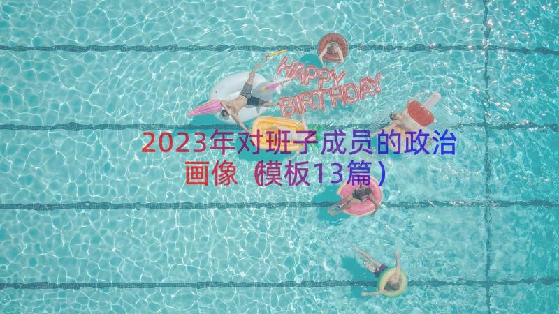 2023年对班子成员的政治画像（模板13篇）