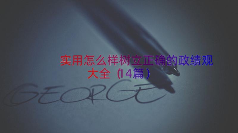 实用怎么样树立正确的政绩观大全（14篇）